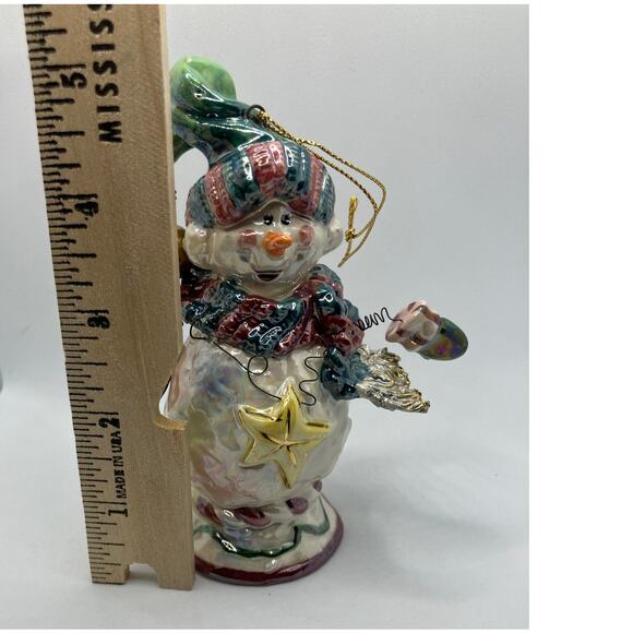 Petite Noel Christmas Ornament, Snowman, Bells, Shiny, Star, Hat, Vintage, Tree - Picture 7 of 7